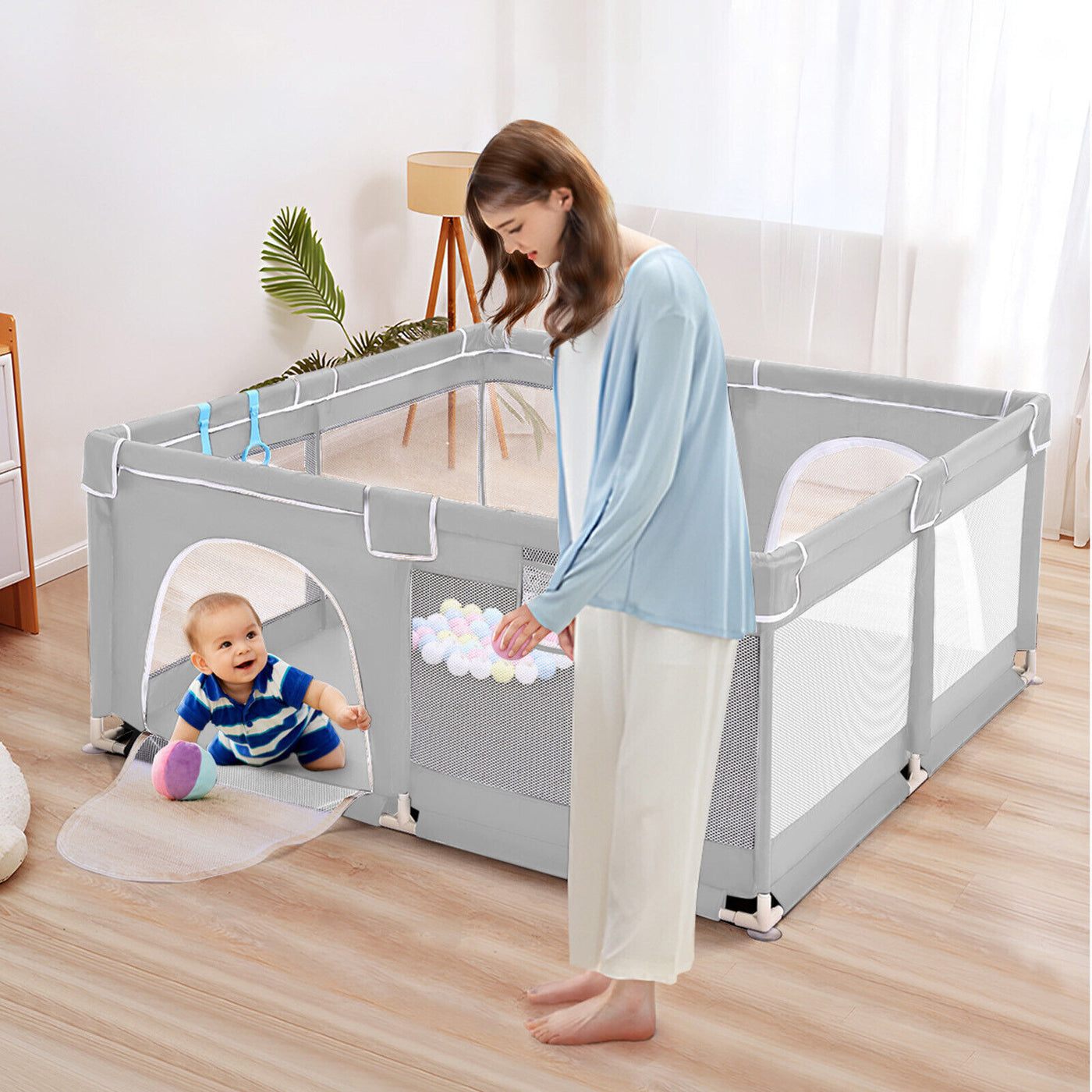 Baby Playpen With Mat Activity Centre Indoor Outdoor Baby Fence Toddlers Babies